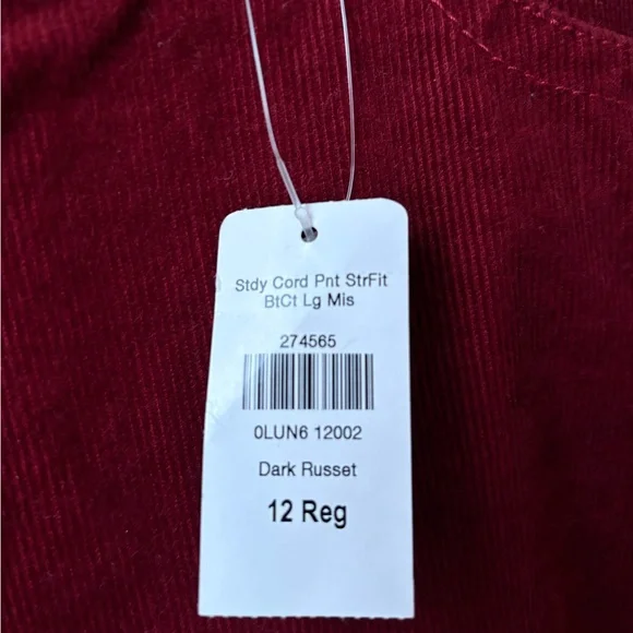 NWT L.L. Bean Favourite Fit Corduroy Pants - Picture 6 of 13